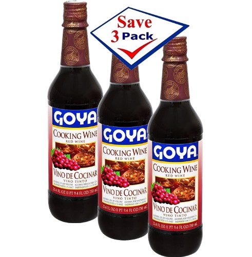 Goya Cooking Dry Wine Red 25.4 oz Pack of 3